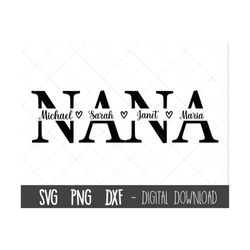 Nana SVG, Grandmother svg, Nana split name frame svg, grandma svg, nana cut file, Mother's Day SVG, nana cricut silhouet