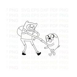 Finn_the_Human_and_Jake_the_Dog_3_Adventure_Time Outline Svg Dxf Eps Pdf Png, Cricut, Cutting file, Vector, Clipart - In