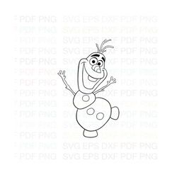 Frozen_olaf_dancing_4 Outline Svg Dxf Eps Pdf Png, Cricut, Cutting file, Vector, Clipart - Instant Download