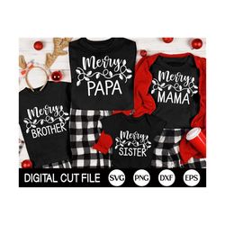Christmas Family SVG Bundle, Merry Mama Shirt, Christmas Light, Kids Christmas Gift, Brother, Sister, Christmas Crew, Sv