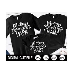 Merry Family SVG Bundle, Merry Mama, Family Christmas Shirt SVG, Baby Christmas Quote, Christmas Lights, Santa Dad Png,