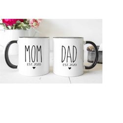 Mom And Dad Mug Set, Mommy And Daddy Mugs, Mommy Est 2020 Mug, Gift For New Parents To Be, Mom Est 2020, Mommy Mug, Dadd