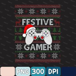 Game Festive Gamer Lighting Video Game Christmas Png, Gamer Christmas Ugly Png, Funny Gamer Christmas Png, Holiday Xmas