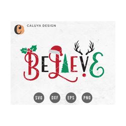 FREE SVG & PNG Link | Believe Christmas Cut Files, svg, png, dxf, eps | Commercial Use | circuit, cameo silhouette | Chr