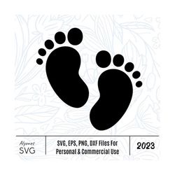 Baby Footprint, Baby Feet SVG Instant Download SVG, PNG, eps, dxf, jpg digital download