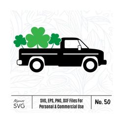 St Patricks Truck SVG, St Patricks day Svg for Cricut Silhouette, truck with Clover svg, Shamrock svg, Saint Patricks Da
