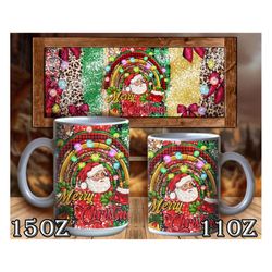 Merry Christmas Santa Png Sublimation Design, Christmas Png, Xmas Mug, Western Christmas Mug Png, Christmas Santa Png, S
