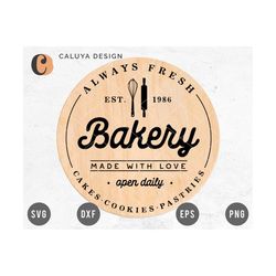 Farmhouse Bakery Sign Making SVG Cut File for Cricut and Cameo Silhouette | Vintage Kitchen Wall Decor PNG Printable, Ve