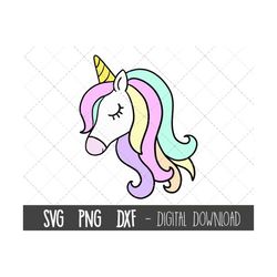 Unicorn SVG, Unicorn head Svg, Unicorn Clip Art, Unicorn Face SVG, Cute Unicorn SVG, unicorn head cricut silhouette svg