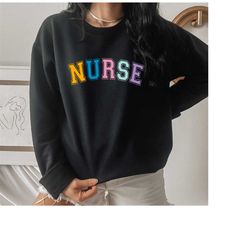Retro Nurse Sweatshirt, RN LPN, Registered Nurse, Gift For Nurse, Nursing School Grad, Nurse Life, Comfy Unisex Crewneck