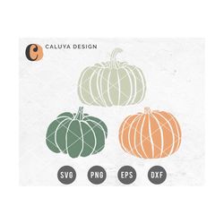 Hand Drawn Fall Pumpkin SVG Cut File Set for Cricut, Cameo Silhouette | Autumn SVG Cut File | Thanksgiving Pumpkin Cricu