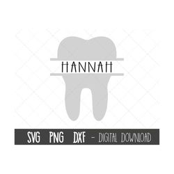 Tooth svg, tooth split name frame svg, wisdom tooth svg, teeth clipart, tooth silhouette, tooth vector, tooth cricut sil