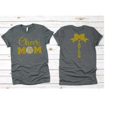 Personalized Cheer Mom Shirt, Custom Glitter Cheer Mom Shirt, Proud Cheerleader Mom Shirt, High School Spirit wear