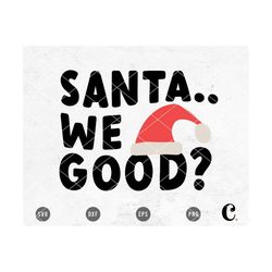 Funny Kids Christmas SVG Cutting File for Cricut, Cameo Silhouette | Boho Christmas Design, Santa Hat, Funny Christmas Q
