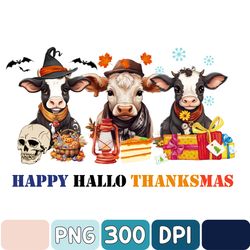 Cute Cow Png, Happy Hallothanksmas Png, Cow Png, Holiday Season Png, Cow Halloween Png, Cow Christmas Png