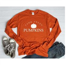 Fall Shirt Women, Fall Long Sleeve Shirts, Fall Pumpkin Sweatshirt, Fall Shirt, Pumpkin Patch, Hello Pumpkin, Autumn, Ha