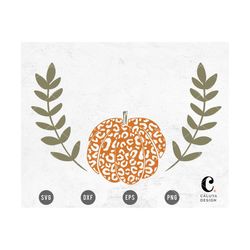 Pumpkin Half Wreath SVG Cuttable File for Cricut, Cameo Silhouette | Fall, Autumn, Thanksgiving Monogram Design | Fall P