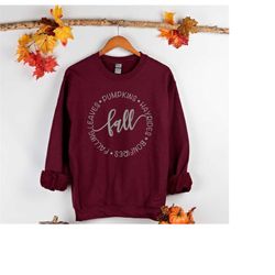 Fall Sweatshirt for women, Cute Fall Long Sleeve Shirt, I love Fall Shirt, Fall Words Shirt, Fall is My Favorite Shirt