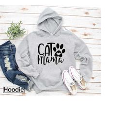 Hoodie, Cat Mama, Cat Hoodies, Hooded Sweatshirt, Hoodies For Women Cat Mom, Cat Lover Gift, Kitten, Fur Mama, Cat Lady,