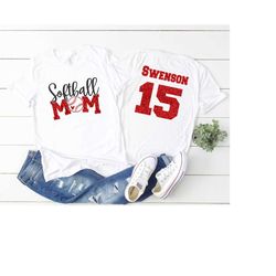 Softball Mom Shirts, Softball Number Shirt, Softball Mom, Personalized Softball Mom Shirt, Softball Mom TShirt, Plus Siz