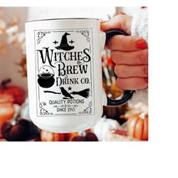 Witch's Brew Mug, Halloween Witch Coffee Mug, Halloween Witchy Gothic Cup, Vintage Halloween Mug, Fall Autumn Mug, Hallo