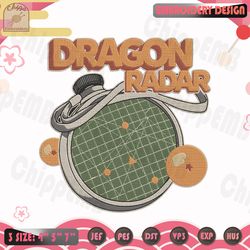 Dragon Radar Embroidery Design, Dragon Ball Embroidery Design, Anime Embroidery Design, Machine Embroidery Designs