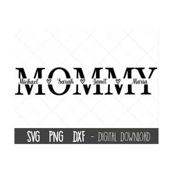 Mommy SVG, Mother svg, Mother's Day SVG, mommy split name frame svg, mommy cut file, mom outline, mommy png, cricut silh