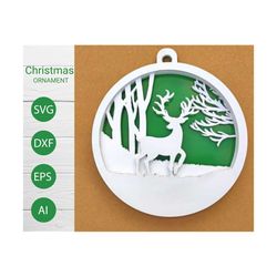 Christmas ornament SVG. Multi layer, laser cut file,Christmas ornament for circut,