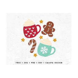 Gingerbread Man SVG | Christmas Mug SVG | Candy Cane SVG | Cute Christmas svg | Christmas Libbey Can Wrap svg | Cricut,