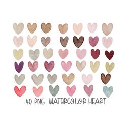 watercolor heart bundle for valentine, clip art,png file