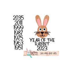 Year of the Rabbit SVG Chinese Lunar New Year Digital Cut File for Cricut or Silhouette