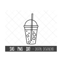 Iced coffee svg, coffee cup svg, takeaway cup svg, starbucks iced coffee svg, cup svg, silhouette, cricut cut files, cof