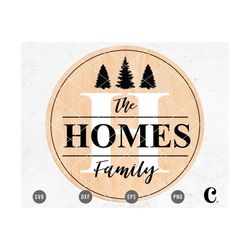 Farmhouse Christmas Family Sign Making SVG Cut File for Cricut, Cameo Silhouette | Christmas Tree Monogram, Holiday Mono