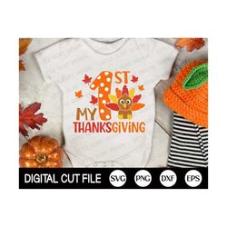My 1st Thanksgiving SVG, Thanksgiving Svg, Turkey Face Svg, Boy Turkey Clip Art, Baby Svg, Boy Thanksgiving Shirt, Png,