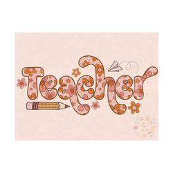 Boho Teacher PNG-Back to School Sublimation Digital Design Download-back to school png, floral teacher png, boho flowers