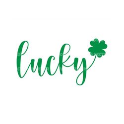 Lucky Svg, Four Leaf Clover Svg, Shamrock Svg. Vector Cut file for Cricut, Silhouette, Pdf Png Eps Dxf, Decal, Sticker,