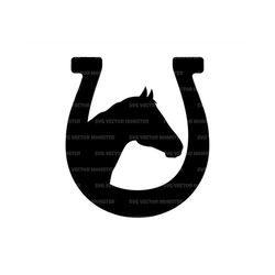 Horseshoe Svg, Horse Head Svg, Horse Svg. Vector Cut file for Cricut, Silhouette, Pdf Png Eps Dxf, Decal, Sticker, Vinyl