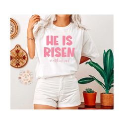 He is Risen SVG-Easter Digital Design Download-bible verse svg, christian easter svg, christian svg designs, jesus svg,