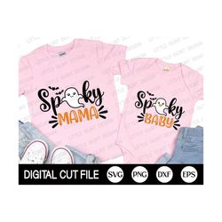 Spooky Mama Svg, Halloween Svg, Spooky Baby Svg, Spooky Svg, Spooky Mom, Fall Svg, Ghost, Family Halloween Shirt, Png, S