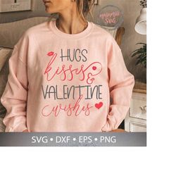 Funny Valentine Svg, Valentine's Day Svg, Xoxo Svg, Hugs And Kisses And Valentine Wishes Svg