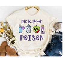 Vintage Retro Disney Pick Your Poison Shirt, Disney Villain Shirt, Kuzco Poison Shirt, Poison Apple Shirt, Disneyland Ha