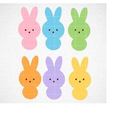 Marshmallow Bunnies SVG, Easter SVG, Easter Bunny SVG, Cute Spring Svg, Eps, Dxf , Png