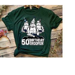 Star Wars Stormtrooper Party Hats Trio 50th Birthday Trooper T-Shirt, Galaxy's Edge Tee,Disneyland Family Matching Shirt