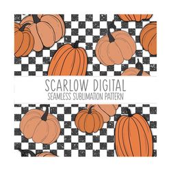 Pumpkin Seamless Pattern-Fall Sublimation Digital Design Download-pumpkin sublimation, fall seamless pattern, autumn sub