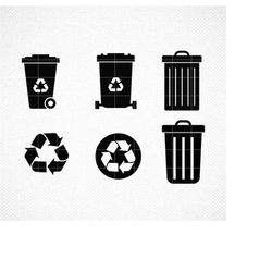 Garbage and Recycle Set | Digital | Digital Download | Kitchen Trash | Garbage Decal SVG | Recycle Decal SVG | svg | eps