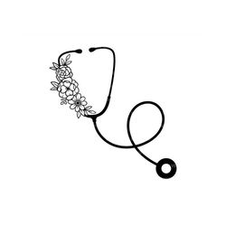 Floral Stethoscope Svg, Nurse Svg, Doctor, Med Student, Medical School. Vector Cut file Cricut, Silhouette, Pdf Png Dxf,