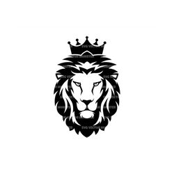 Crowned Lion Svg, Lion With Crown, King Of Jungle. Vector Cut file for Cricut, Silhouette, Pdf Png Eps Dxf, Decal, Stick