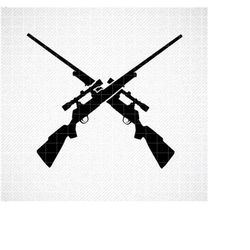Crossed rifles SVG, Crossed Hunting Rifles SVG, Scoped Rifles SVG, Crossed Hunting guns, Instant Digital Download, svg,