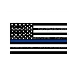 Thin Blue Line Flag Svg. Police Svg. Cut file for Cricut, Silhouette, Pdf Png Eps Dxf, Stencil, Decal, Vinyl, Vector, St
