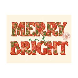 Merry and Bright PNG-Christmas Sublimation Digital Design Download-poinsettia png, christmas flowers png, floral xmas pn